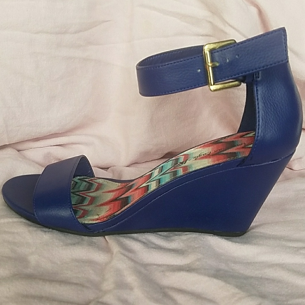 Blue Sandal Wedges Size 9